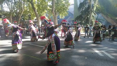 Ayuntamiento de Madrid acoge el desfile de la Virgen de Urkupiña.
