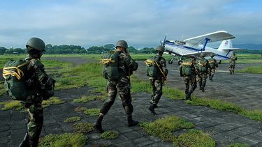 Fotografía de archivo de miembros del Ejército de Nicaragua durante un entrenamiento militar.