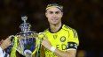 Cristiano Ronaldo, delantero portugués del Nassr (número 07), posa con el trofeo tras ganar el título de la Liga Profesional Saudí al término del partido de fútbol contra el Damac en el estadio Al-Awwal Park de Riad, el 21 de mayo de 2026. Cristiano Ronaldo, delantero portugués del Nassr (número 07), posa con el trofeo tras ganar el título de la Liga Profesional Saudí al término del partido de fútbol contra el Damac en el estadio Al-Awwal Park de Riad, el 21 de mayo de 2026.