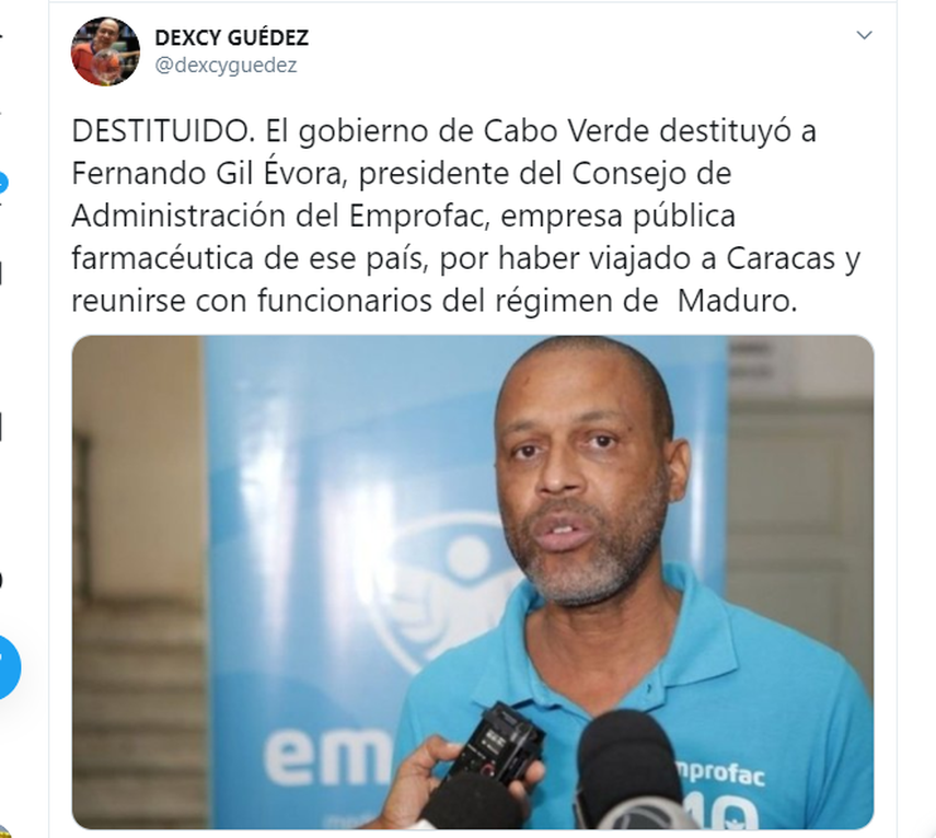 Captura de pantalla de un post publicado en la cuenta del periodista&nbsp;DEXCY GU&Eacute;DEZ@dexcyguedez