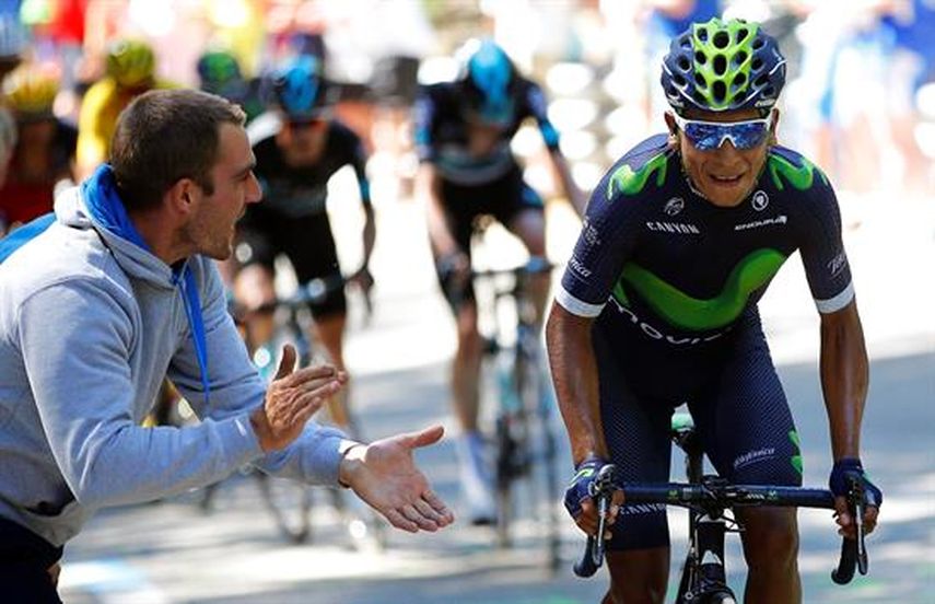Quintana se ubica de tercero en la clasificación general de la máxima competencia del ciclismo. (EFE)