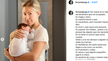 Fernanda Castillo y su bebé.