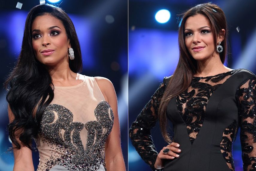 Geisha Montes y Nathalia Casco durante la pasada gala de Nuestra Belleza Latina. (UNIVISION). 