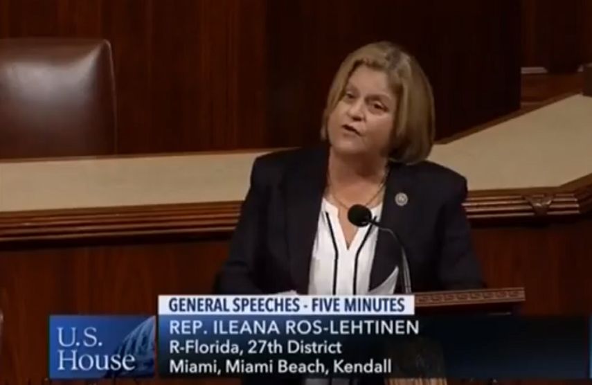 Ileana Ros-Lehtinen, congresista republicana por el distrito 27 del estado de la Florida.