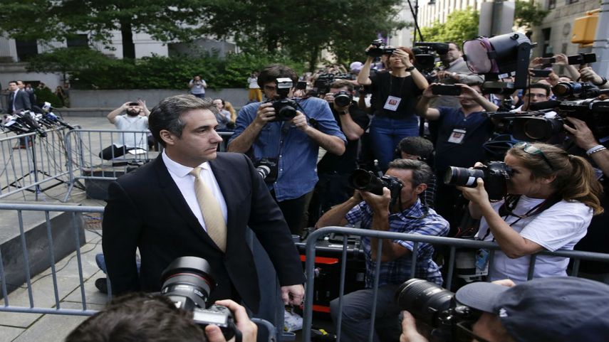 Michael Cohen a su salida de la audiencia en la Corte Federal de EEUU, en Nueva York.
