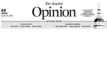 Página de opinión del diario&nbsp;Capital Gazette.&nbsp;