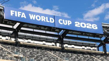 El estadio New York New Jersey (anteriormente llamado MetLife Stadium) en una toma desde el interior antes de la Copa Mundial de la FIFA 2026, en East Rutherford, Nueva Jersey, el 7 de mayo de 2026.&nbsp;