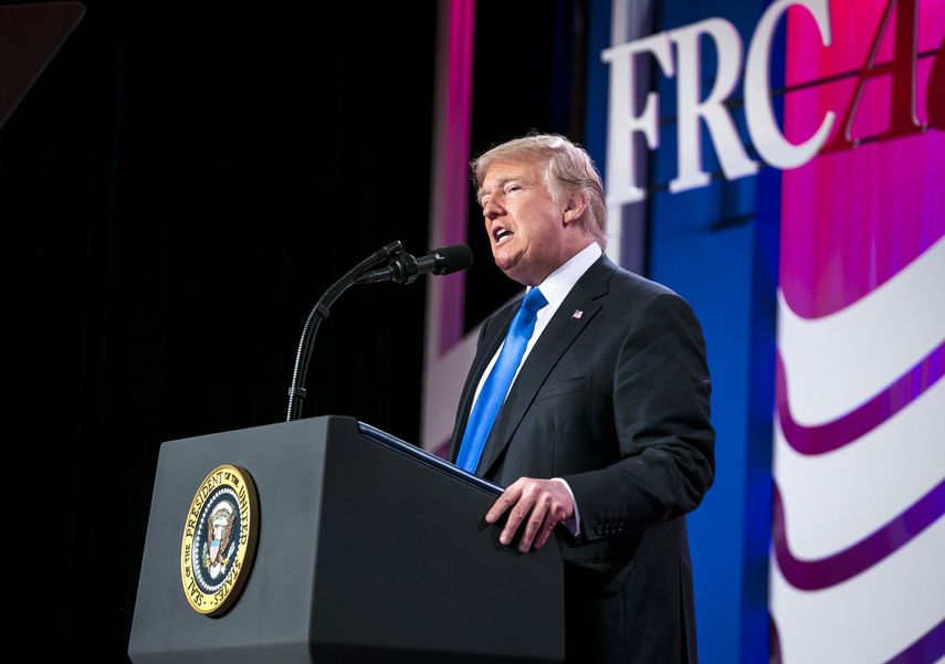 En una conferencia pronunciada en un hotel de Washington, el mandatario  habló de regímenes represivos, un saco en el que metió a Irán, Corea  del Norte, Cuba y Venezuela.