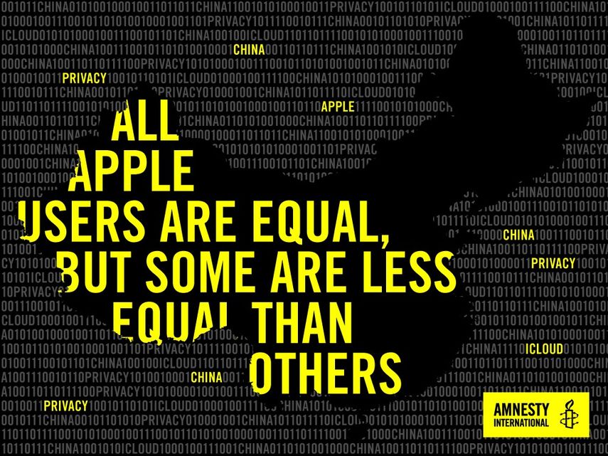 Amnistía Internacional insta al director ejecutivo de Apple, Tim Cook, a que no venda su iCloud a usuarios de China.