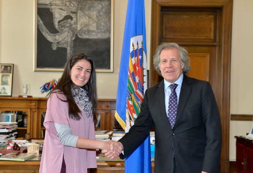 Foto de Archivo en un encuentro entre Rasa María Payá y Luis Almagro.&nbsp;