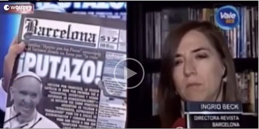 La revista Barcelona publicó recientemente una nueva portada muy polémica con el Papa y la palabra putazo