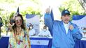 Los dictadores Daniel Ortega y Rosario Murillo, durante un evento partidario.