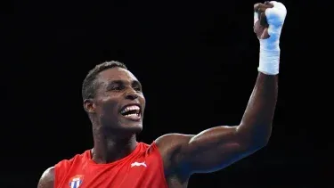 El boxeador cubano Julio César La Cruz celebra una victoria durante los Juegos Olímpicos de Río de Janeiro 2016.