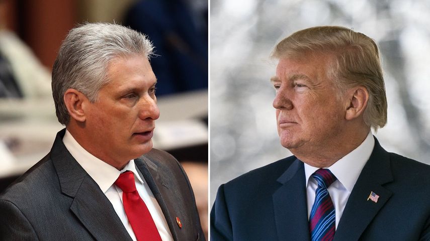 Miguel Díaz-Canel, nuevo gobernante cubano, y Donald Trump, presidente de los EEUU.
