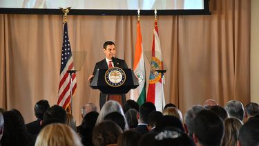 Francis Suárez dio su discurso del estado de la ciudad de Miami en la Torre de la Libertad, edificio del Miami Dade College, localizado en el downtown.