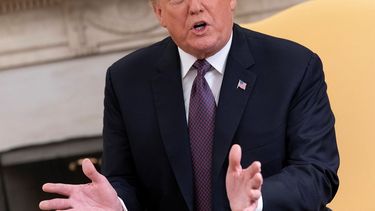 Donald Trump, presidente de los EEUU,&nbsp;participa en una rueda de prensa en la Casa Blanca, en Washington.