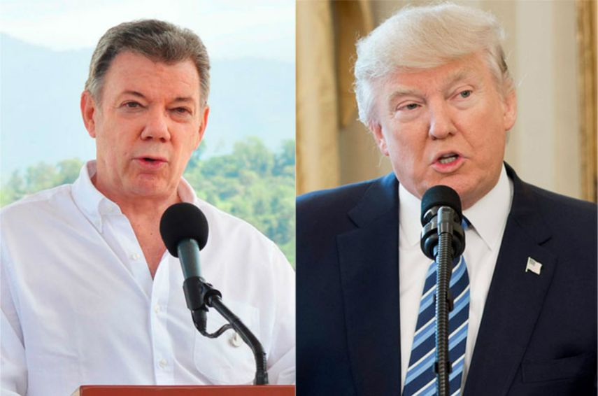 El presidente colombiano, Juan Manuel Santos, sostuvo una conversación telefónica con su homólogo, Donald Trump.
