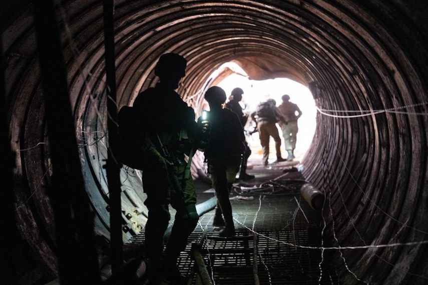 Túnel de Hamás en la Franja de Gaza descubierto por las fuerzas de Israel. 