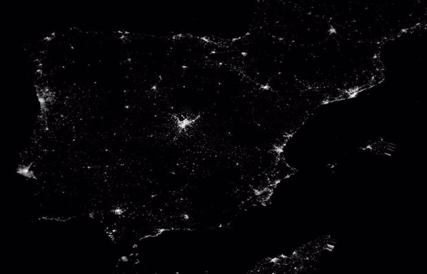 La Península Ibérica saliendo del apagón en la madrugada del 28 al 29 de abril de 2025&nbsp;