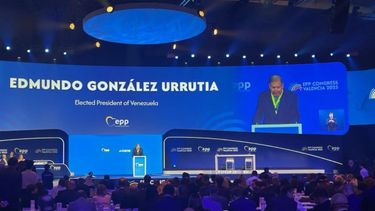 El presidente electo de Venezuela, Edmundo González Urritia desde el  Congreso del Partido Popular Europeo