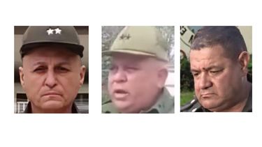 De izquierda a derecha, los represores: Tte. Coronel Carlos Martínez Rodríguez, jefe de Establecimientos Penitenciarios, Ciego de Avila; Tte. Coronel Orlando Fernández Fernández,&nbsp; 2do. Jefe de Canaleta, Prisión Provincial de Ciego de Avila; Mayor Noel Morales López Jefe de Canaleta, Prisión Provincial de Ciego de Avila