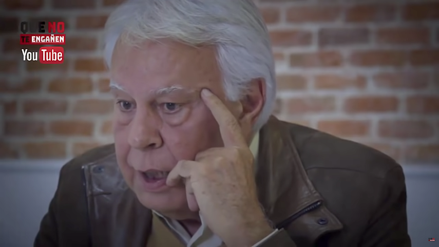 El expresidente español Felipe González, en un video publicado por Que no te engañen.&nbsp;