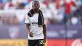 El jugador Yaw Yeboah, en ese momento del LAFC, previo a un juego contra el FC Dallas, el 23 de agosto de 2025.