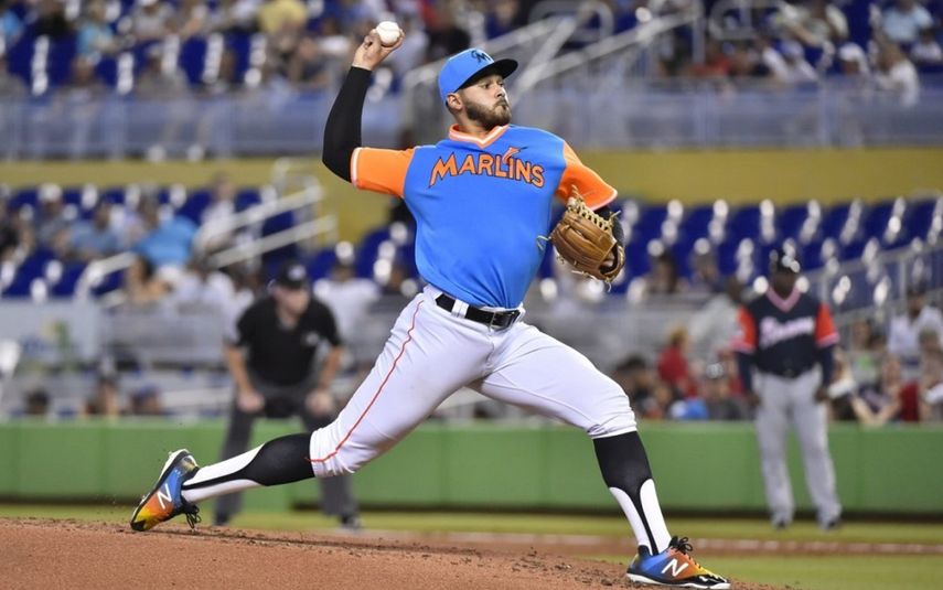 Fotografía de archivo del abridor venezolano de los Marlins Pablo López.