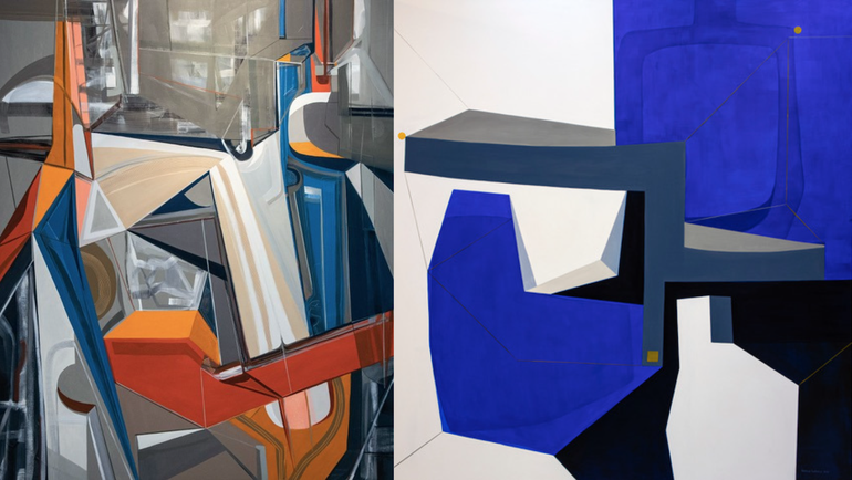 Dos obras de Gloria Lorenzo. 