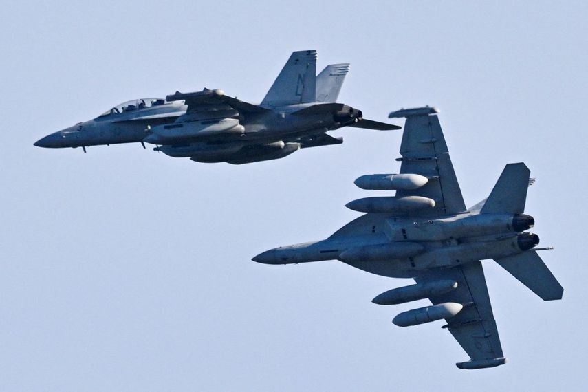 Los Boeing EA-18G Growlers de la Armada de Estados Unidos.&nbsp;