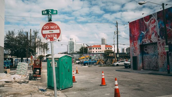 Una calle en el noroeste de Miami. 