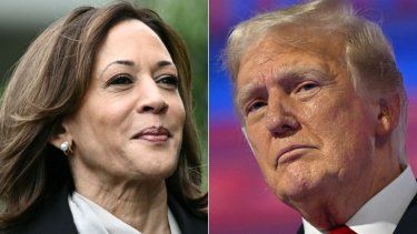 La vicepresidenta Kamala Harris y el expresidente Donald Trump.
