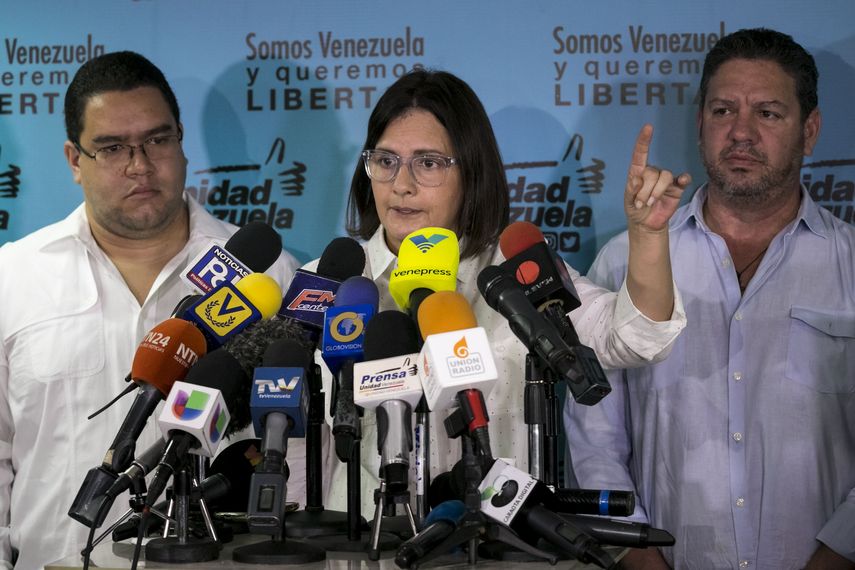 Liliana Hernández, coordinadora electoral de la alianza opositora Mesa de la Unidad Democrática (MUD).