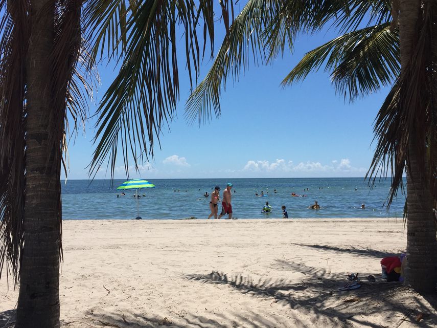 Vista parcial de la playa Crandom Park, en Key Biscayne, en Miami-Dade.