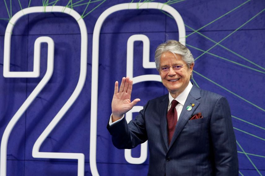 El presidente ecuatoriano Guillermo Lasso en Glasgow.&nbsp;