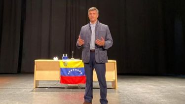 El dirigente opositor Leopoldo López durante un acto con la diáspora venezolana en Madrid, España.