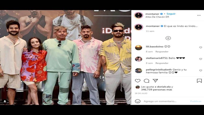 Familia Montaner celebra el embarazo de Evaluna y Camilo.