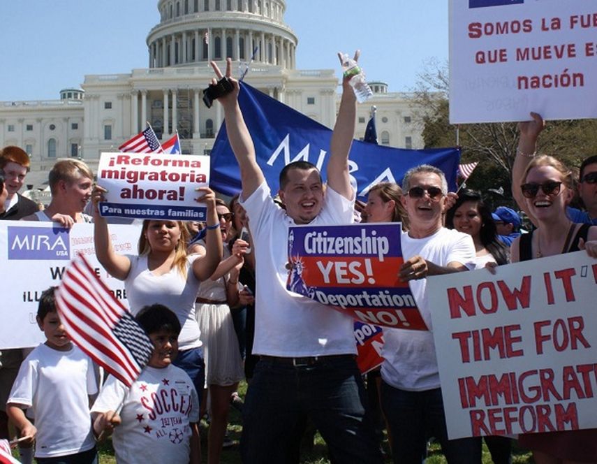 El Movimiento para una Reforma Migratoria Justa espera reunir a más de 3.500 personas en una gran manifestación (EFE/ARCHIVO)