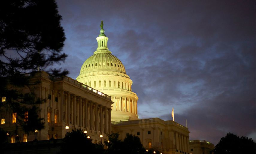 Vista parcial del capitolio, en Washington DC.