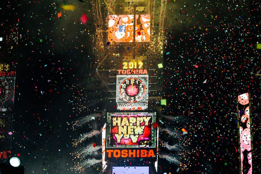 Vista del Times Square durante la celebración&nbsp;del año&nbsp;nuevo 2017 en Nueva York.