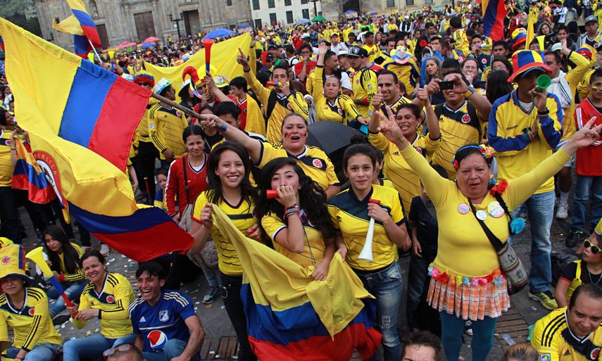 Fanáticos de la selección de futbol de Colombia.&nbsp;