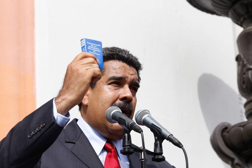 El presidente de Venezuela, Nicolás Maduro, desde un acto en el centro de Caracas