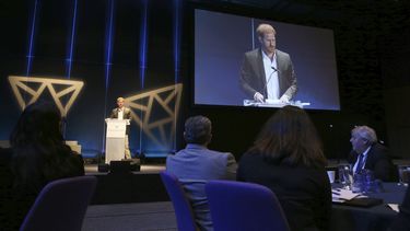 En pr&iacute;ncipe Harry de Gran Breta&ntilde;a participa en una conferencia sobre turismo sostenible en Edimburgo, Escocia, el mi&eacute;rcoles 26 de febrero de 2020.&nbsp;