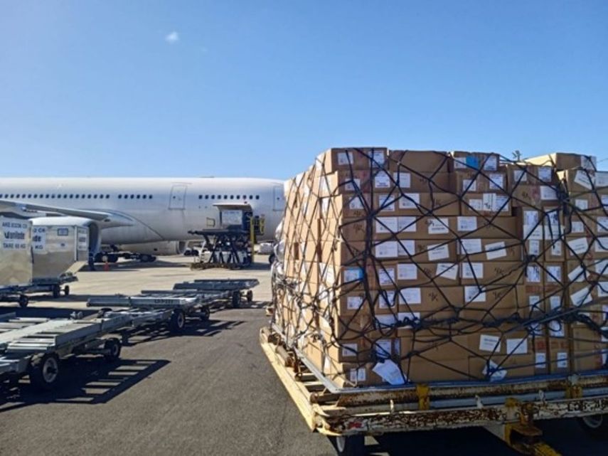 La donación enviada a Cuba como parte de la ayuda humanitaria de República Dominicana.