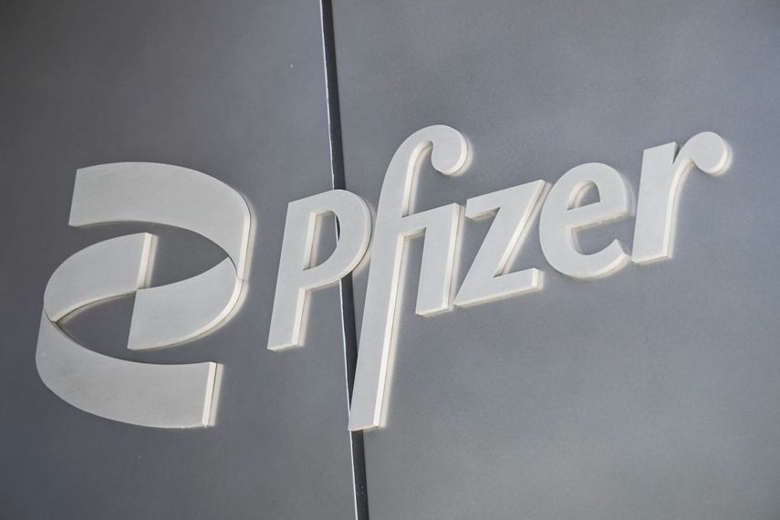 Logo de la gran farmacéutica estadounidense Pfizer.
