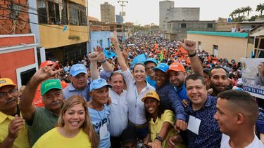 La candidata María Corina Machado encabezó un acto político en Puerto La Cruz, estado Anzóategui