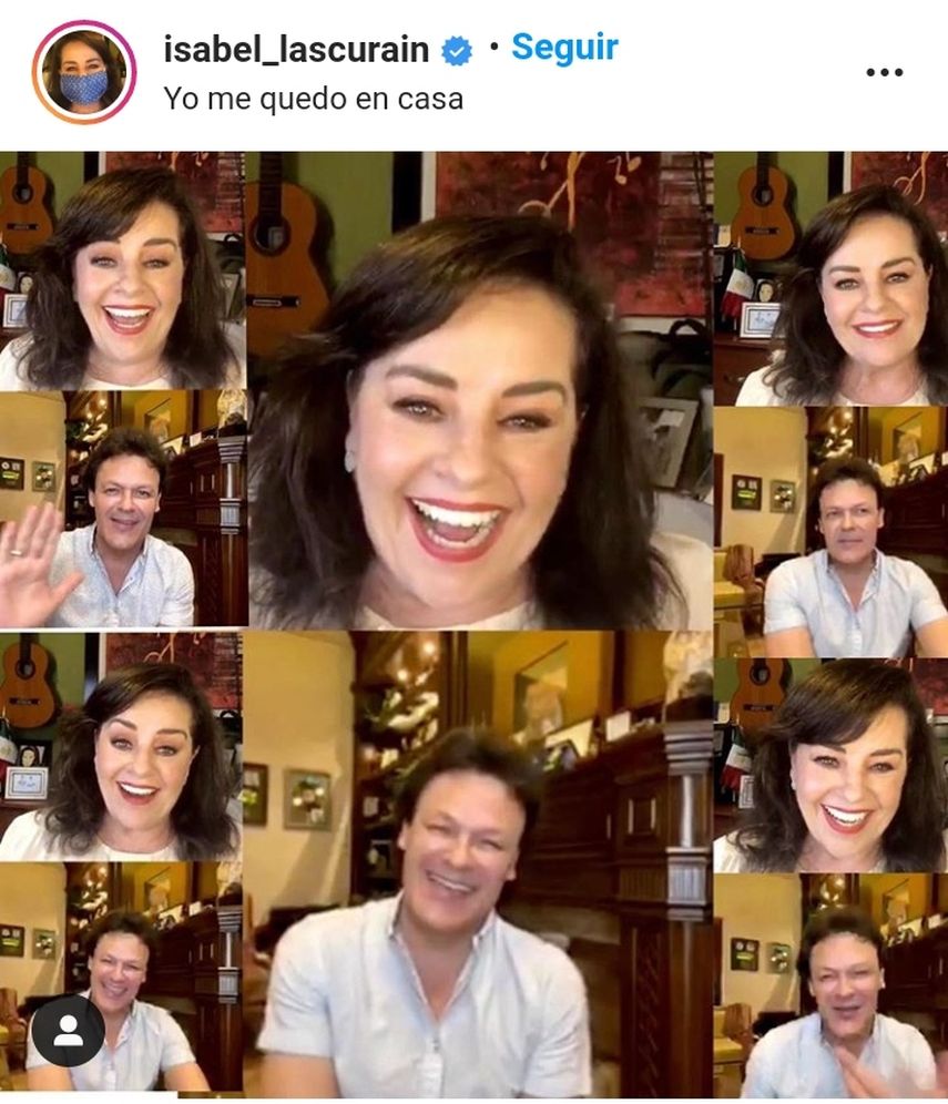 El cantante mexicano Pedro Fern&aacute;ndez junto a&nbsp;Isabel Lascurain en un live.&nbsp;