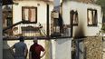 Los aldeanos miran las casas quemadas después de un incendio forestal en A Veiga de Cascalla, cerca de O Barco de Valdeorras, en el norte de España, el 19 de julio de 2022. Los servicios de emergencia lucharon contra varios incendios forestales mientras España seguía bajo las garras de una ola de calor excepcional que ha hecho que las temperaturas alcancen los 43 grados. Celsius (109 grados Farenheit). &nbsp;