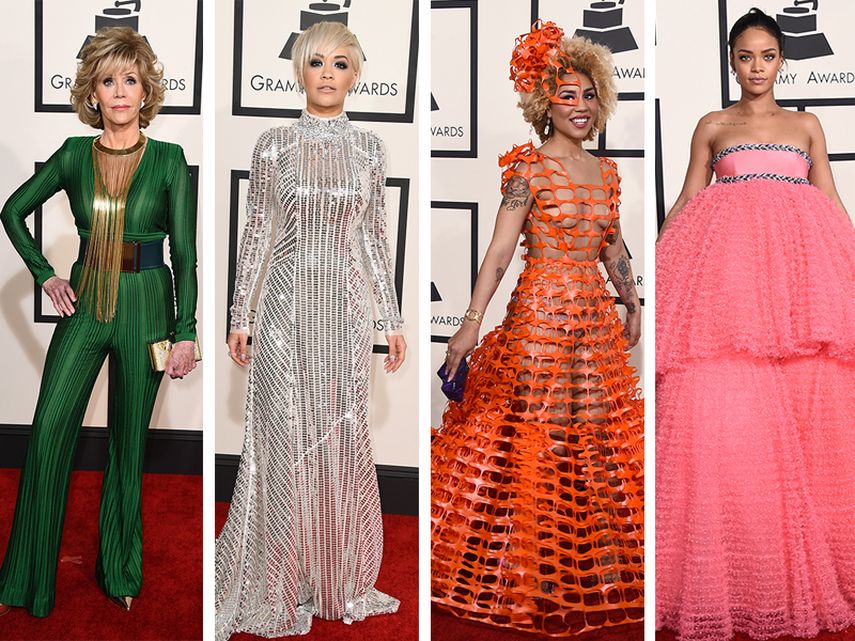 Jane Fonda, Rita Ora, Joy Villa y Rihanna. (AP)