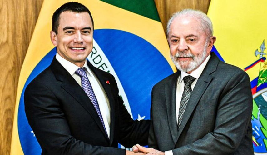Presidente de Ecuador, Daniel Noboa, y su par de Brasil, Luiz Lula da Silva se reunieron en Brasilia&nbsp;